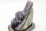 Tall Amethyst Cluster With Wood Base - Uruguay #199717-2